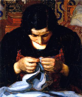 Woman Sewing, Paris