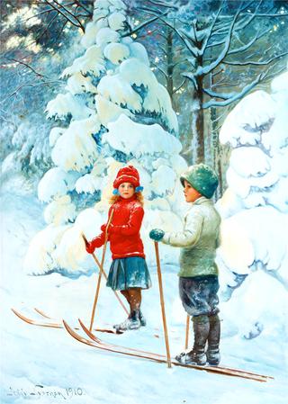 Skiing Children