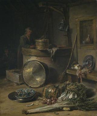 Peasant Interior with a Woman at a Well