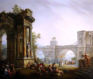 Capriccio with the Ruins of a Triumphal Arch and a Bridge