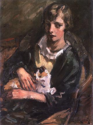 Young Woman with Cat