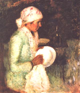 Woman Drying a Plate