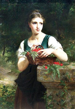 Girl with Basket of Cherries