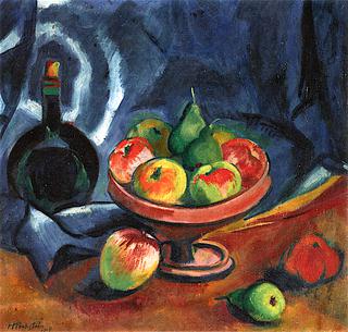 Still Life with Wine Bottle and Fruit Bowl