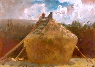 Thatching an Oat Stack with Rushes, Exmoor