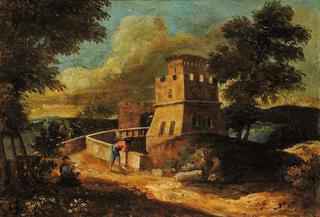 Countryside Scene with Buildings