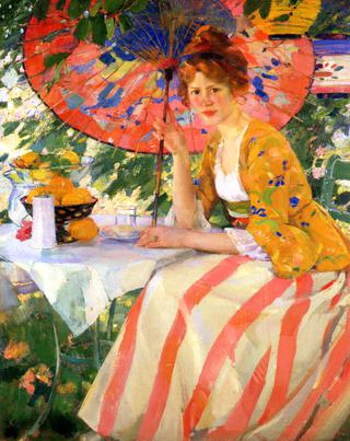 Red-Headed Girl with Parasol