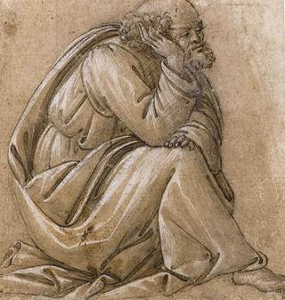 Study for a Seated St Joseph, his Head Resting on his Right Hand