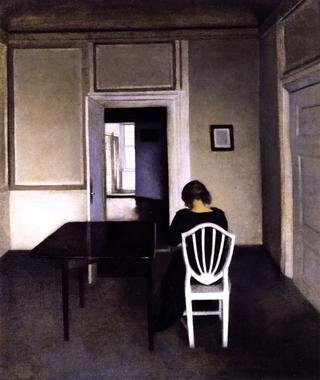 Interior with Ida in a White Chair