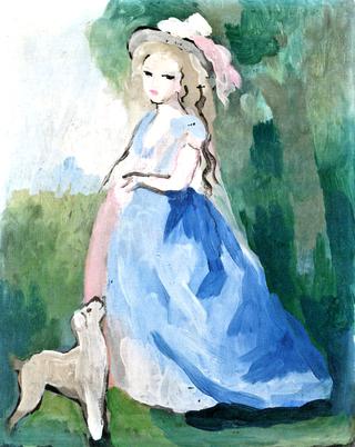 Standing Woman with Her Dog