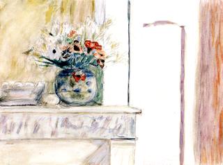 Vase of Flowers on the Mantlepiece