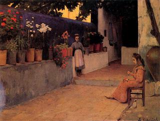 Patio with Figures