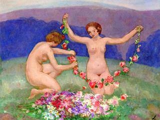 Girls with a Garland of Flowers