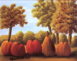 Pears and Apples in a Landscape