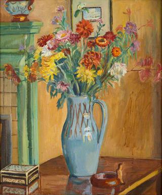 Flowers in Blue Vase