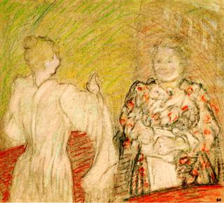 Madame Vuillard Speaking with a Girl