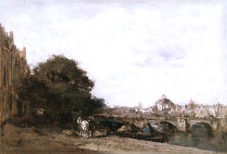 View of the Tiber River with Hadrian's Villa