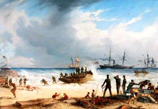 1852年3月30日在好望角的阿尔戈湾登陆冲浪