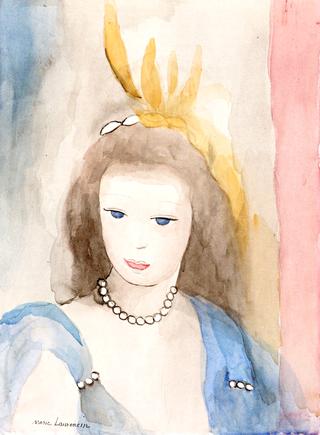 Young Girl with Pearls, in Blue