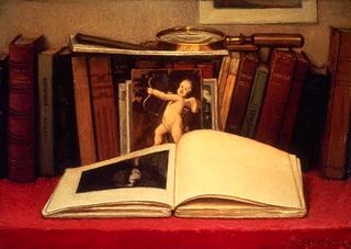 Still-life with Book and Magnifying Glass