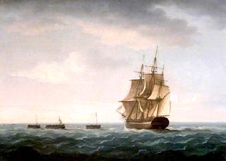 Rescue of the 'Guardian's' Crew by a French Merchant Ship, 2 January 1790