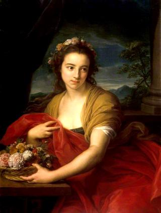 凯瑟琳·德恩福德的肖像，后来的乌特里克·费瑟斯顿霍夫人，作为弗洛拉