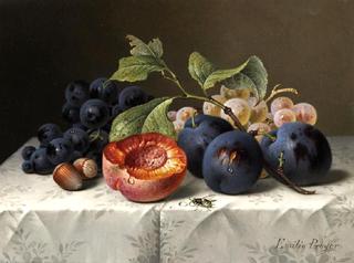 Still Life with Grapes and Apricots