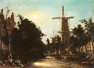 Laundresses by a Canal, near Rotterdam