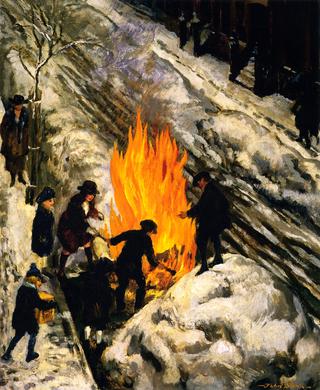 Bonfire in Snow