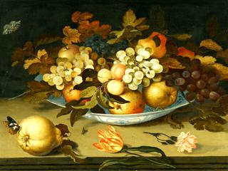 A Still Life with a Delft Bowl Containing Fruits