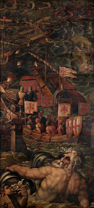 Sea battle between Florentines and Pisans