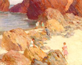 Children on a Rocky Coast