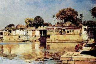 Palace and Lake at Sarkeh, near Ahmedabad, India