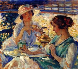 Two Women having Tea