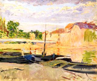 Barges on the Banks of the Marne