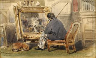 The artist in his studio in Paris
