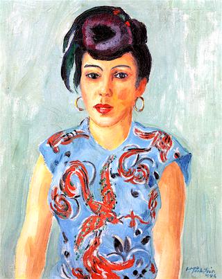 Portrait of Freda Wermel in a Blue Blouse