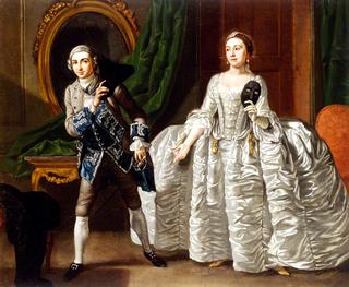 David Garrick and Hannah Pritchard in a Scene from 'Suspicious Husbands'