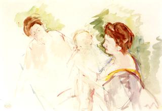 Two Mothers and a Child in a Boat