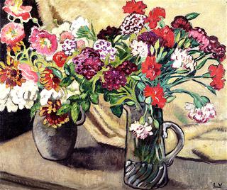 Vase and Pitcher of Flowers
