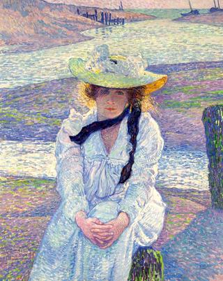 Young Woman on the Sandy Shore