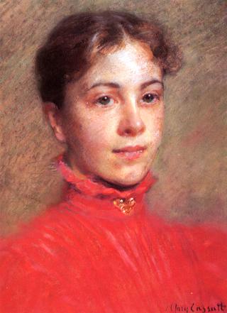 Portrait of a Young Woman in a Red Dress