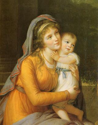 安娜·谢尔盖夫娜·斯特罗加诺娃男爵夫人和她的儿子谢尔盖