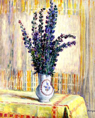 Pitcher of Flowers on a Table