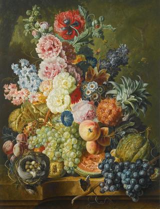 Still Life of Fruits and Flowers