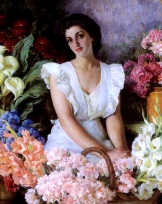 Mujer con flores