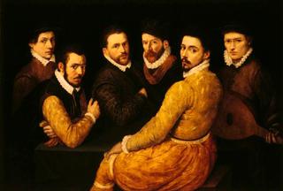 A Group of Six Men, Including a Self Portrait