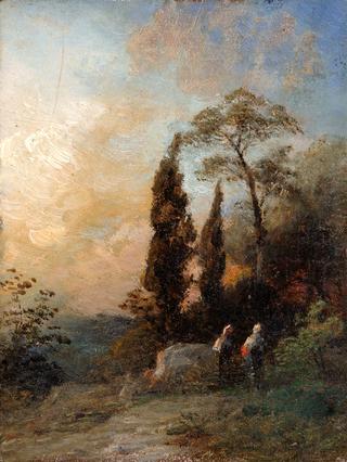 Italian Landscape with Rural Women