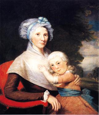 玛莎·坦南特·罗杰斯（大卫·罗杰斯夫人）和她的儿子，可能是塞缪尔·亨利·罗杰斯