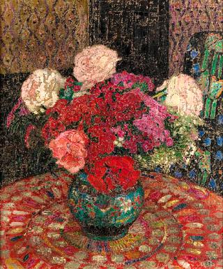 Still life with flowers in a pot